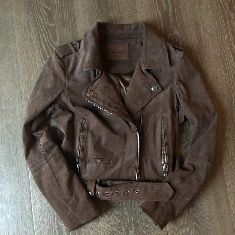 Blank NYC brown suede Moto jacket